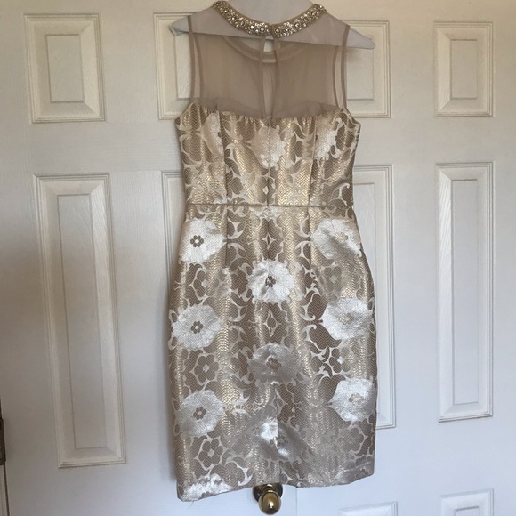 {Maggy London} Starry Night Gold/ Champagne Dress - Picture 5 of 7